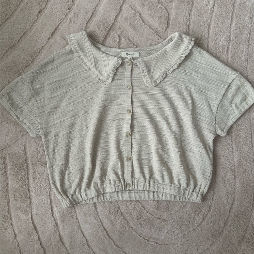 Madewell Ruffle-Collared Crop Top - Picture 5 of 13